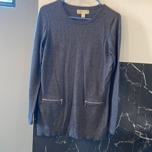 Michael Kors Gray Knit Shift Sweater Dress